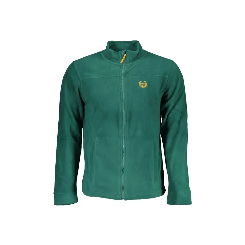 Felpa Uomo Verde Zip Logo