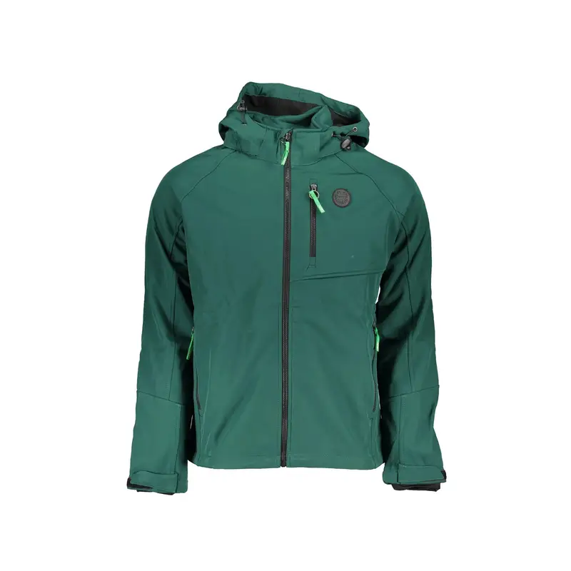Giubbotto Maniche Lunghe Uomo Verde Cappuccio Removibile