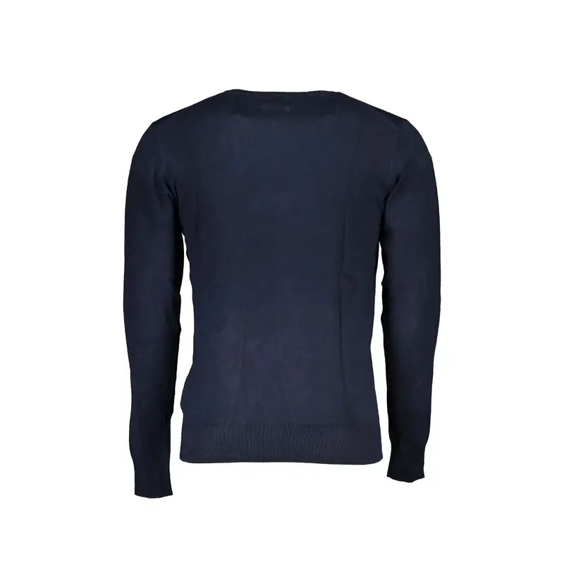 Maglia Uomo Blu Girocollo Maniche Lunghe Logo miniatura 2
