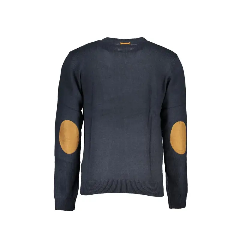 Maglia Uomo Blu Girocollo Maniche Lunghe Logo miniatura 2