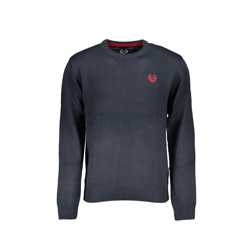 Maglia Uomo Blu Girocollo Maniche Lunghe Logo