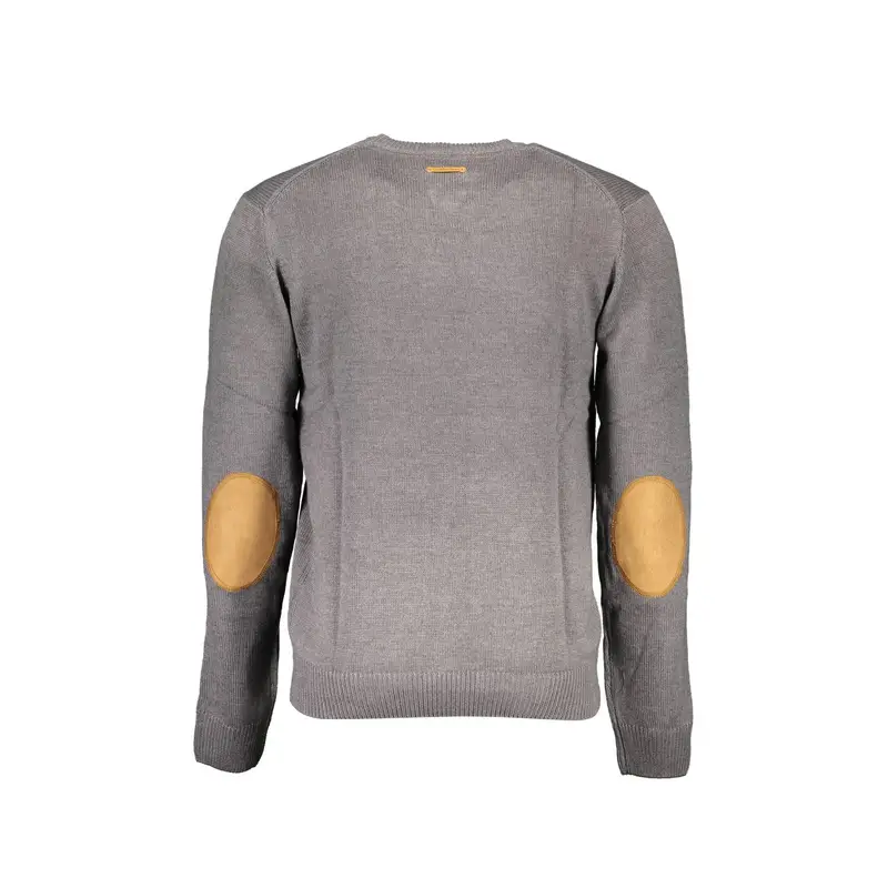Maglia Uomo Grigia Girocollo con Ricamo e Logo Grigio miniatura 2