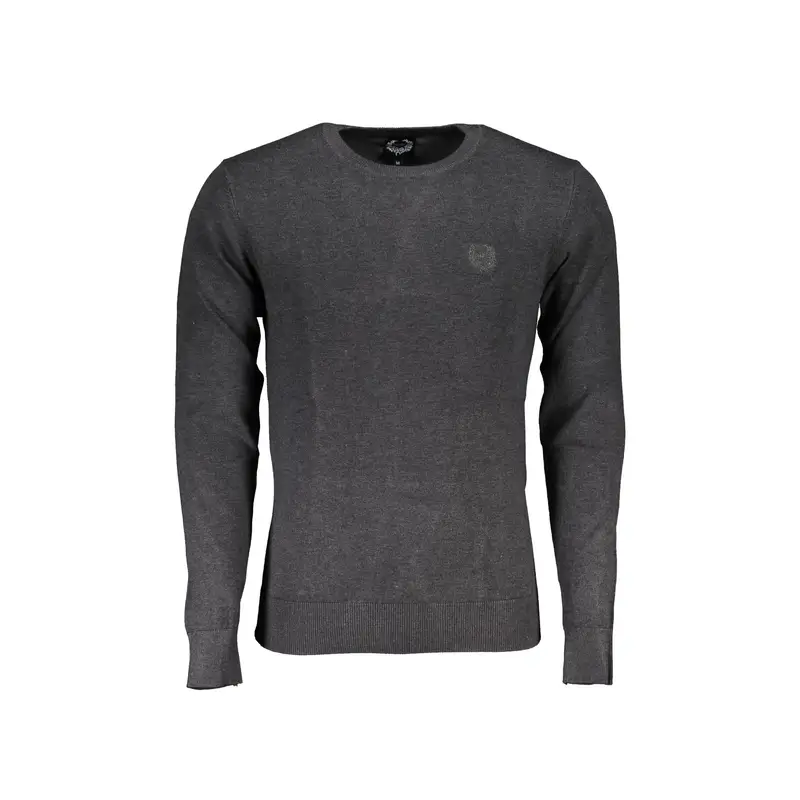 Maglia Uomo Grigia Girocollo Maniche Lunghe Logo Grigio