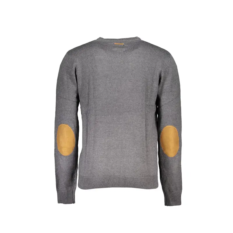 Maglia Uomo Grigia Girocollo Maniche Lunghe Logo Grigio miniatura 2