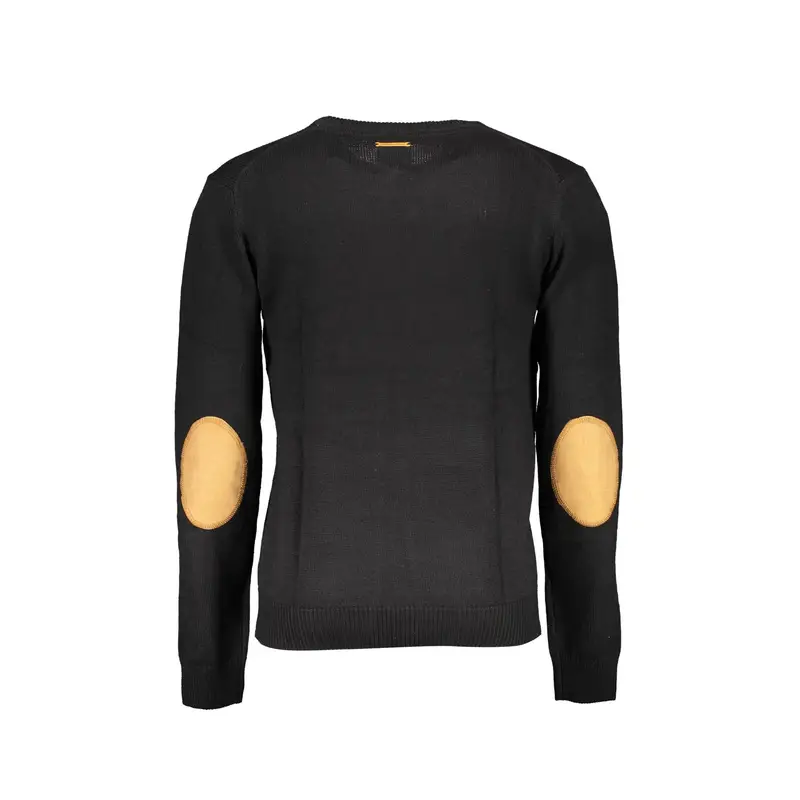 Maglia Uomo Nera Girocollo con Ricamo e Logo Nero miniatura 2