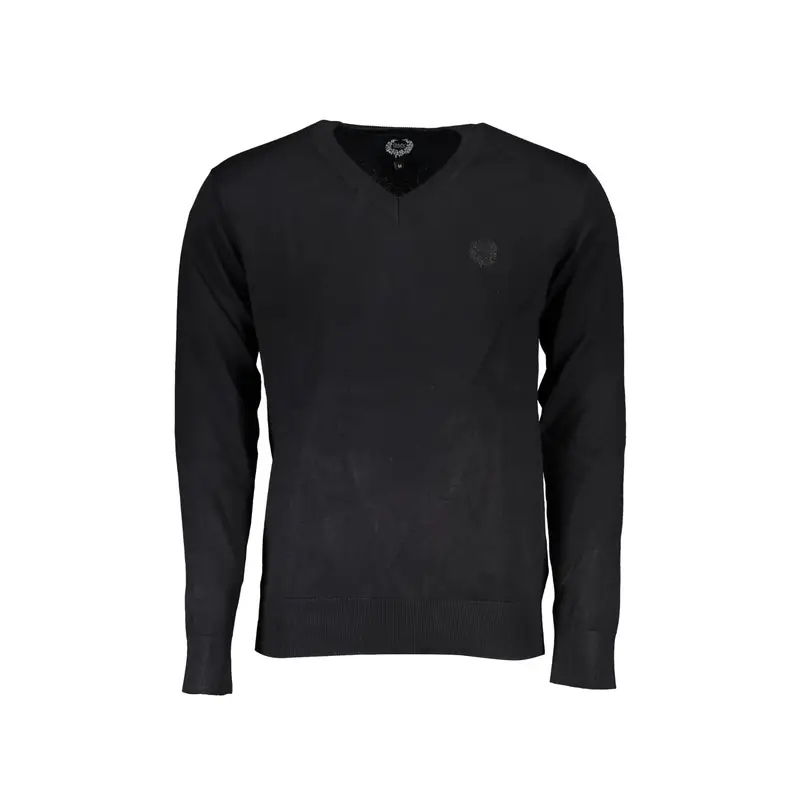 Maglia Uomo Nera Ricamo Nero