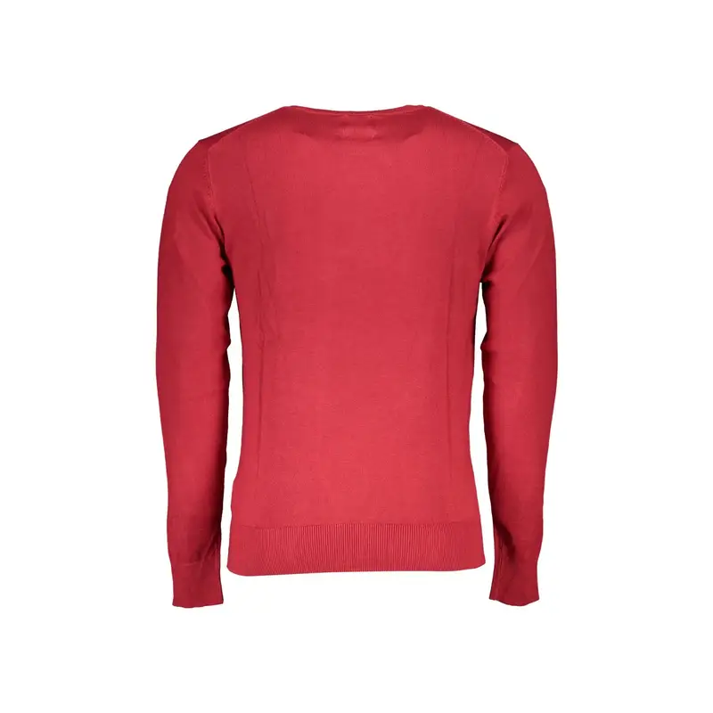 Maglia Uomo Rossa Girocollo Maniche Lunghe Logo Rosso miniatura 2