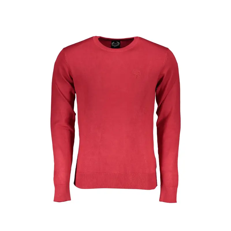 Maglia Uomo Rossa Girocollo Maniche Lunghe Logo Rosso