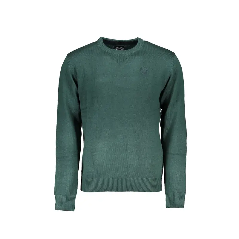 Maglia Uomo Verde Girocollo Maniche Lunghe Logo