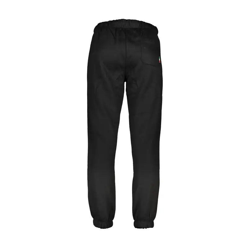 Pantalone Tuta Uomo Nero Felpato Elastico Ricamo Logo miniatura 2