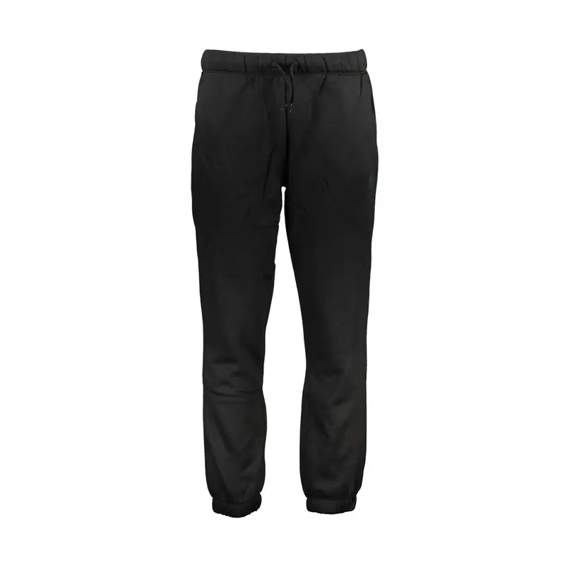 Pantalone Tuta Uomo Nero Felpato Elastico Ricamo Logo