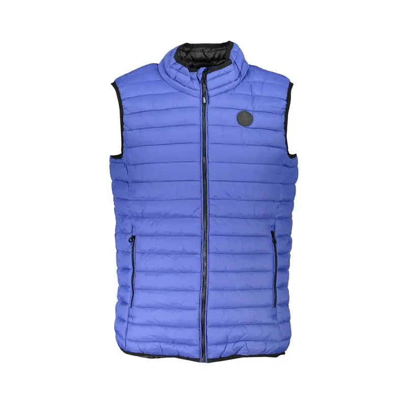 Smanicato Uomo Blu con Zip e Logo