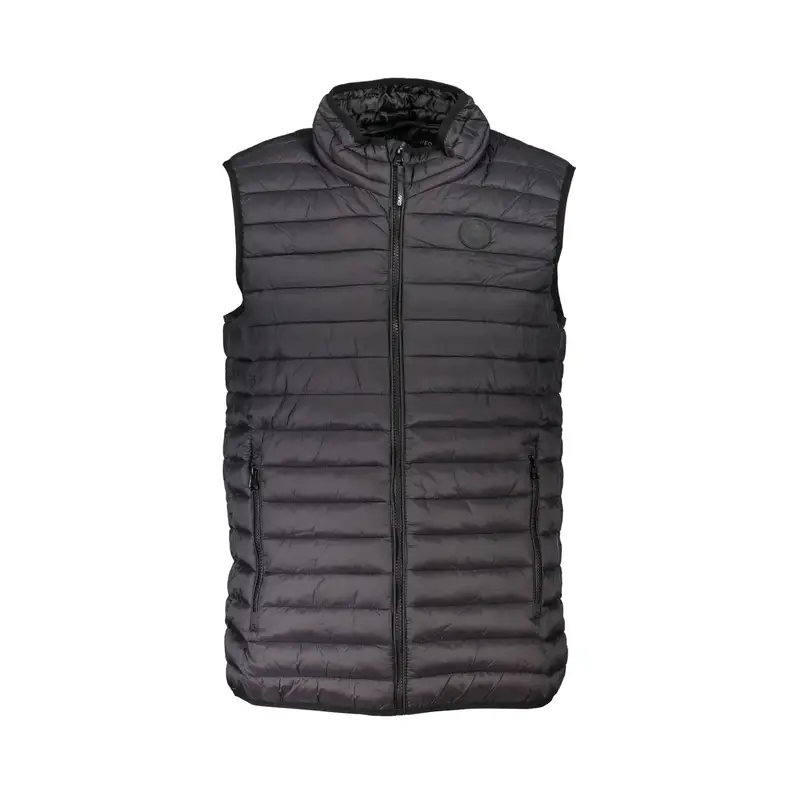 Smanicato Uomo Nero con Zip e Logo