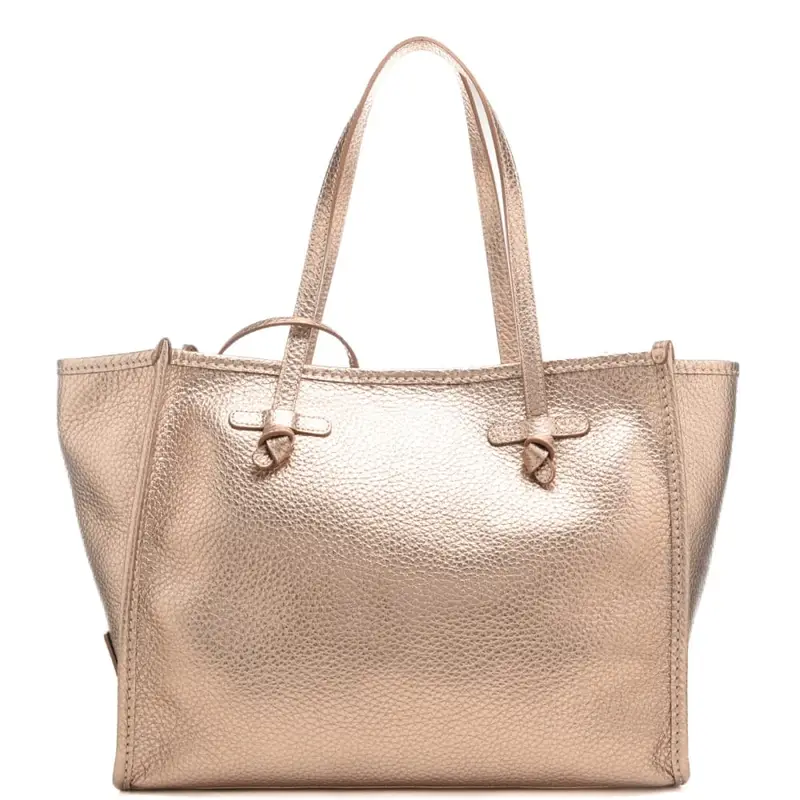 borsa a spalla da donna marcella grande in vera pelle platino