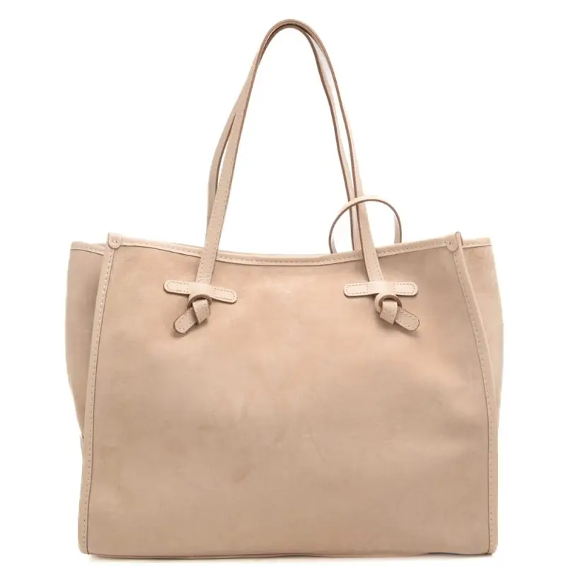 borsa a spalla da donna marcella in vera pelle suede nude