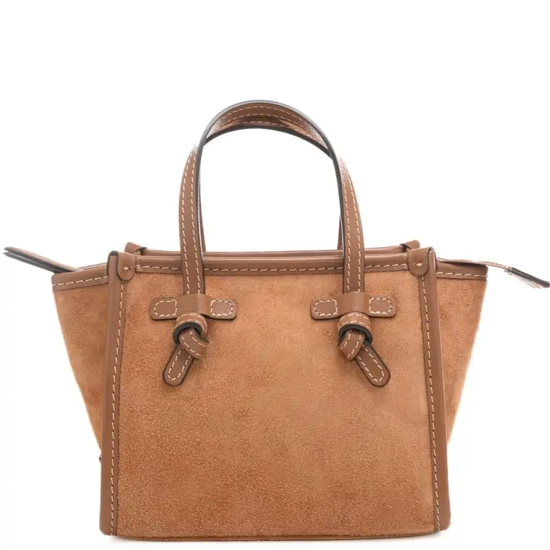 borsa a spalla da donna miss marcella in vera pelle caramello
