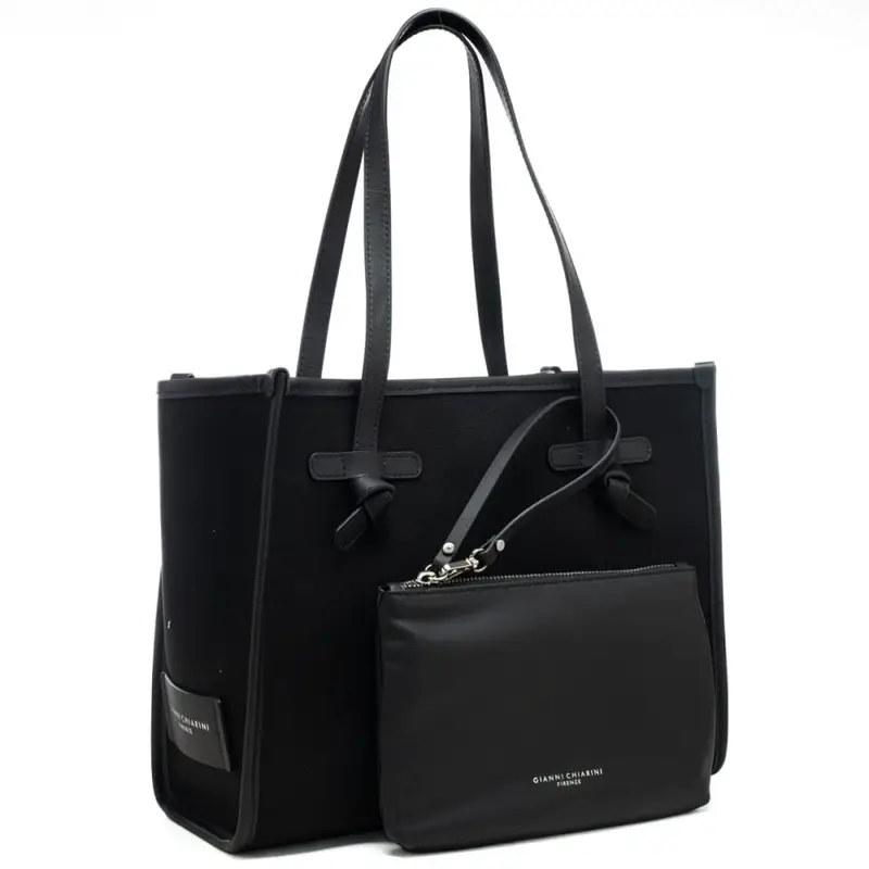 borsa a spalla marcella con doppio manico nero corda miniatura 3