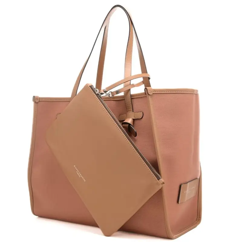 borsa a spalla marcella con doppio manico rosa cipria miniatura 2