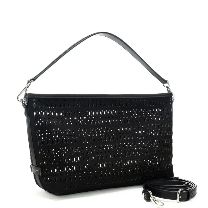 borsa da donna mashup in canvas laserato nera miniatura 2