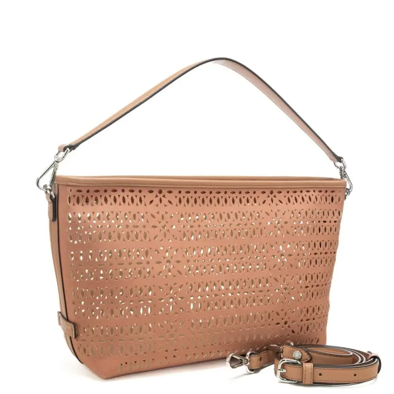 borsa da donna mashup in canvas laserato rosa antico miniatura 2