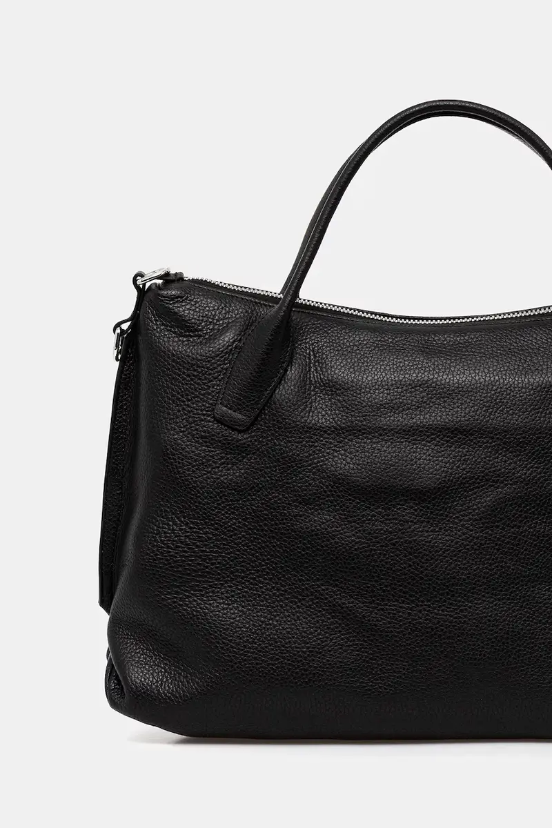 borsa in pelle scamosciata CINDY colore nero BS.11700.CM miniatura 4