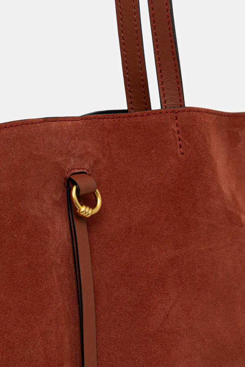 borsa in pelle scamosciata EGLE colore marrone BS.11485.CM Arancione miniatura 3