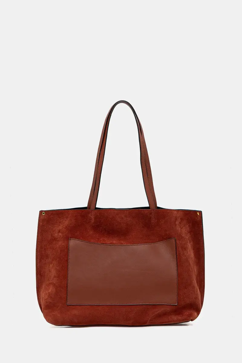 borsa in pelle scamosciata EGLE colore marrone BS.11485.CM Arancione miniatura 4