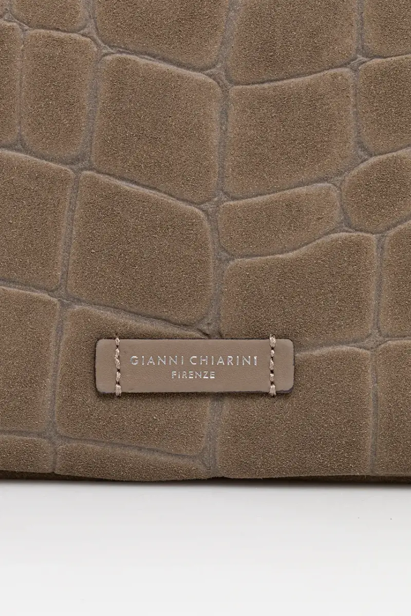 borsa in pelle scamosciata NORA POUCH colore marrone BS 10225 CM-PL Verde miniatura 3