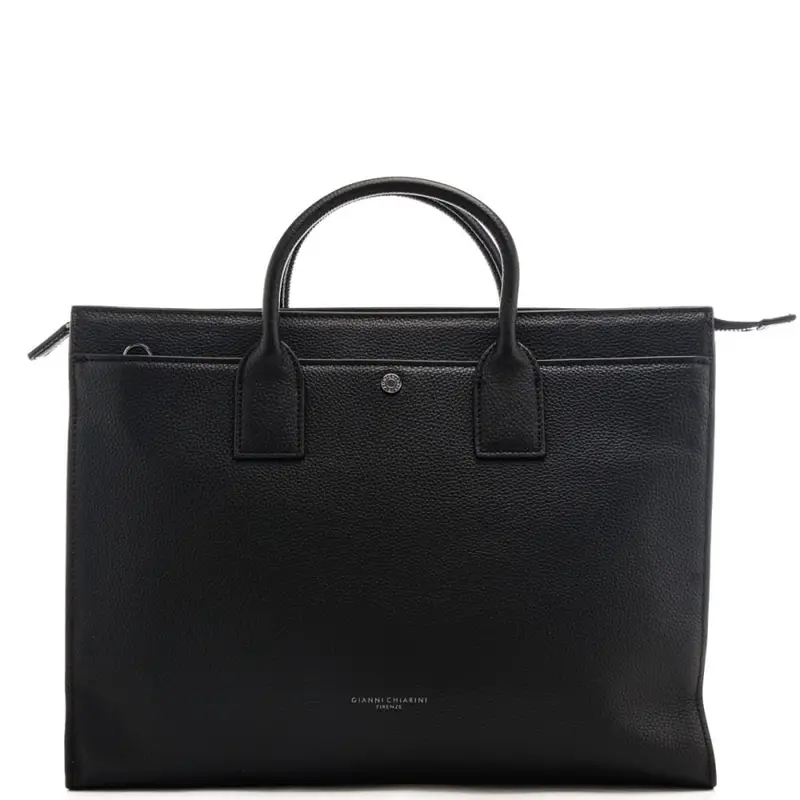 Gianni Chiarini cartella da uomo in vera pelle martellata nera