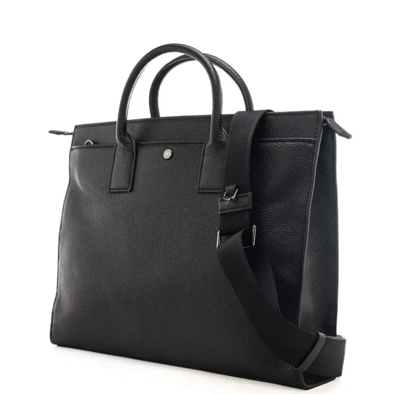 Gianni Chiarini cartella da uomo in vera pelle martellata nera miniatura 3