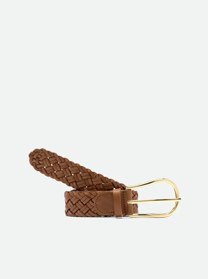 CINTURA IN PELLE 3,5 CM CUOIO miniatura 2