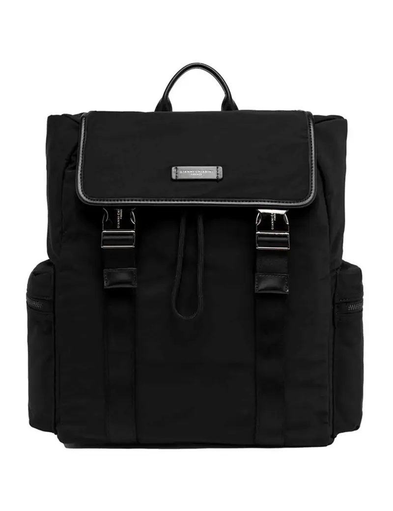 Gianni Chiarini Zaini uomo Oslo in nylon e pelle nera Uomo ZNU B18416 DS 22713 NYL-PL