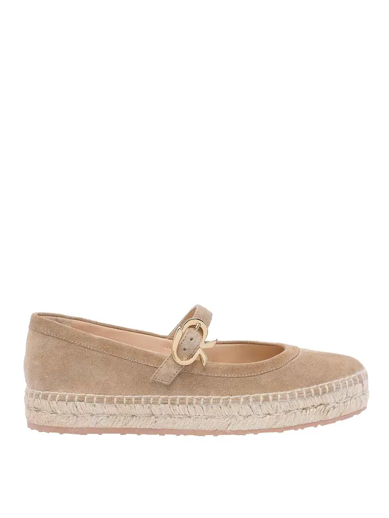 Beige Elda Ballet Espadrilles Marrone