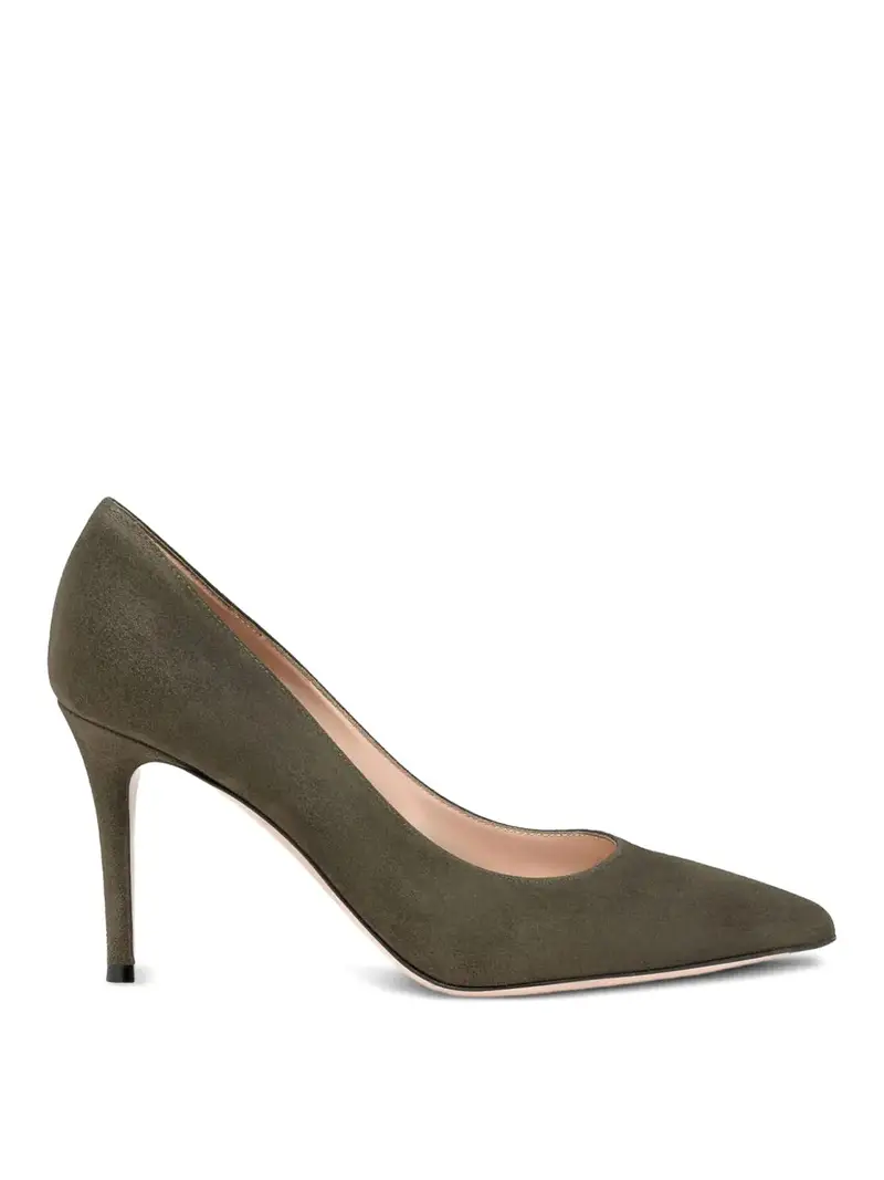 Gianvito 85 pompe in pelle scamosciata Verde Scuro