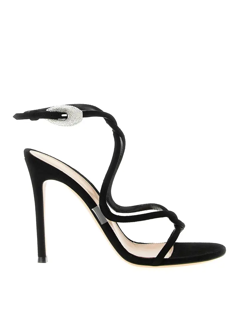Sandali in cristallo Mamba Nero