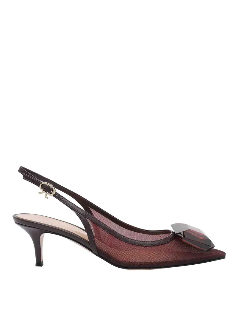 Slingback nero Rosso