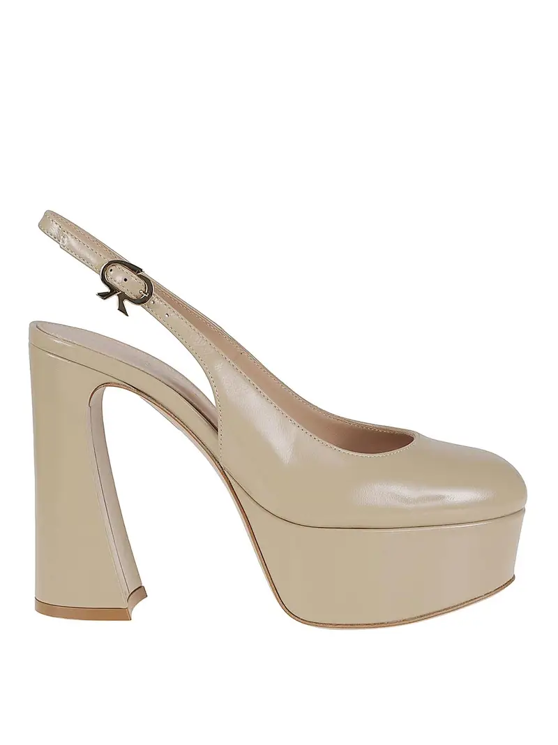 Stivali con cinturino e tacco alto Beige