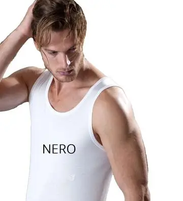 Canotta uomo spalla larga filo di scozia Gicipi 261 Nero tg 8