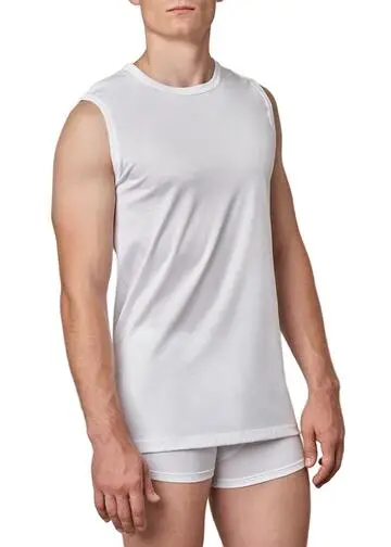 Maglia uomo smanicata girocollo in filo Gicipi 261-SMT BIANCO