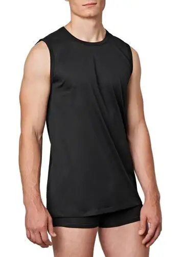 Maglia uomo smanicata girocollo in filo Gicipi 261-SMT NERO