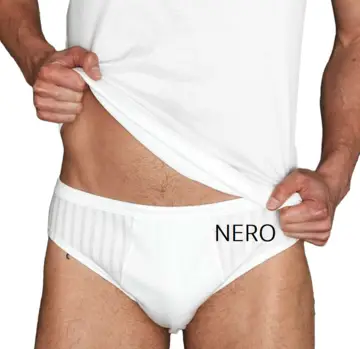 Slip uomo filo di scozia scarto ago Gicipi 281 Slippino Nero