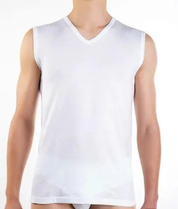 Smanicato uomo scollo V Gicipi Georges Bianco