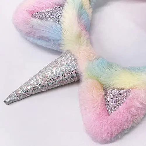 Gifts Treat Paraorecchie per Ragazze Unicorno Bambini Fluffy Rainbow Scaldini Auricolari Regolabili miniatura 3