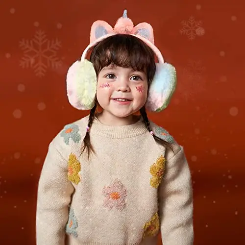 Gifts Treat Ragazze Paraorecchie per bambini Paraorecchie con unicorno Paraorecchie in maglia con motivo animale miniatura 2