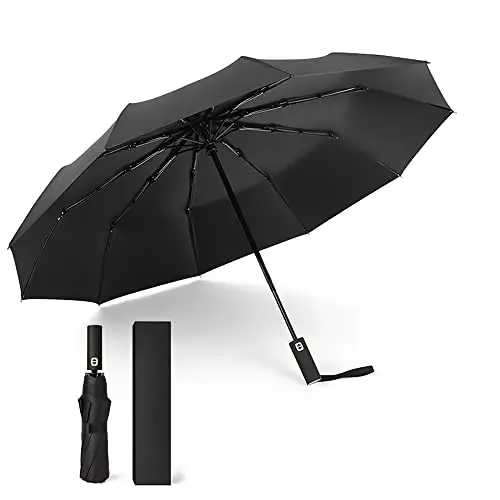 Gimars Ombrello Automatico Antivento Anti Tempesta,Ombrello Portatile Pieghevole 10 Aste Rivestimento Teflon 210T+Anti