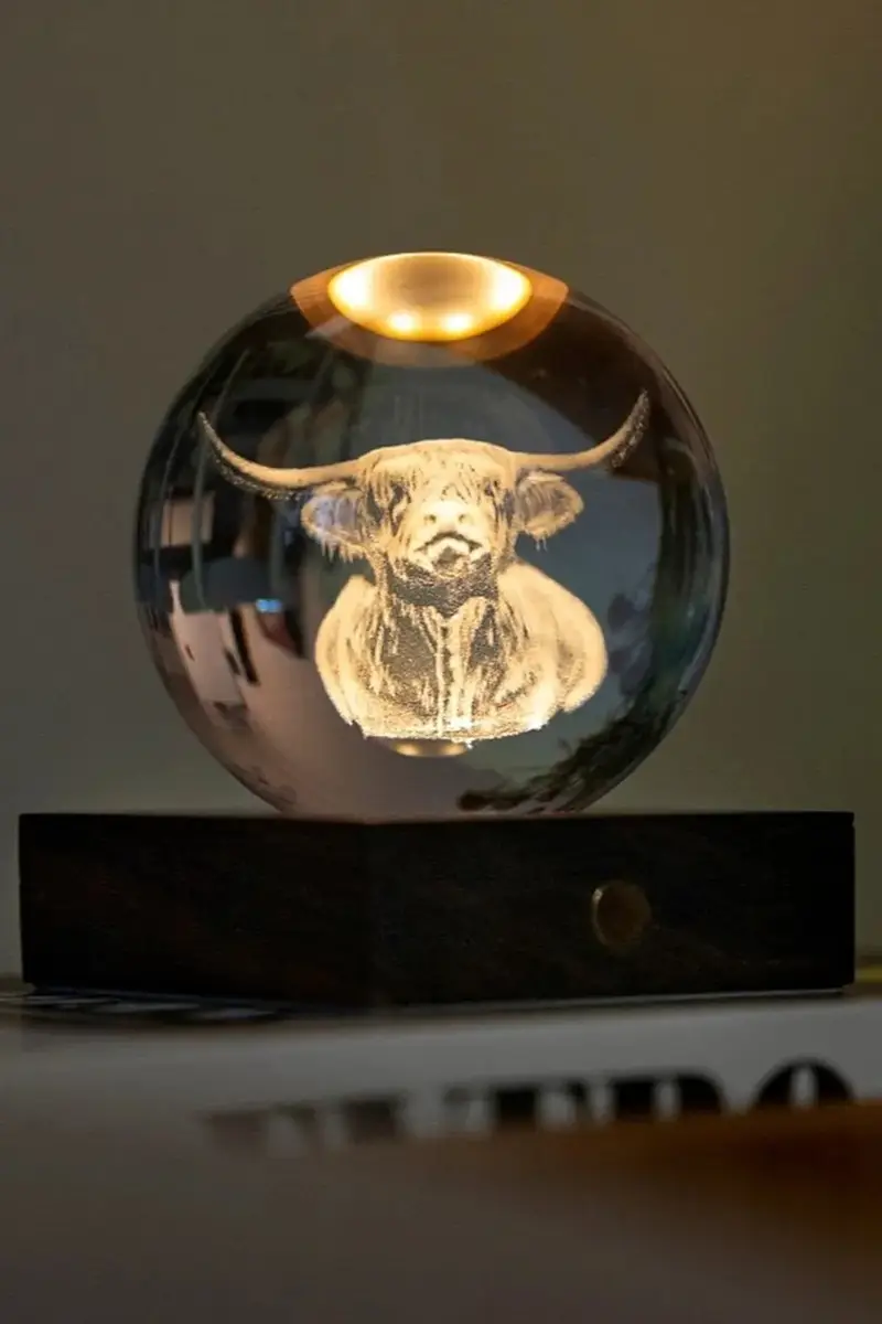 lampada decorativa a led senza fili Amber Crystal Light 9, 5 x 8 x 8 cm Marrone miniatura 3
