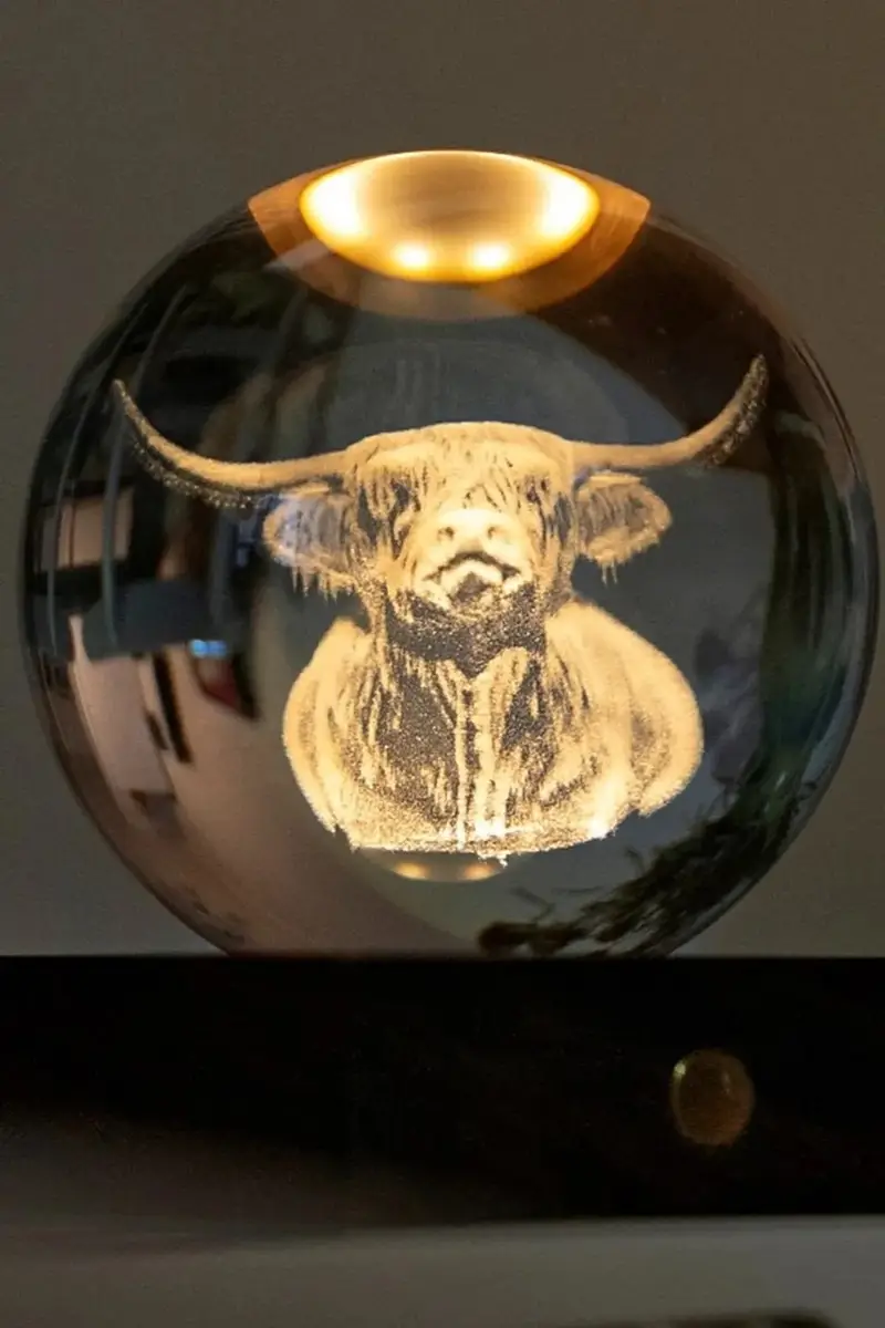 lampada decorativa a led senza fili Amber Crystal Light 9, 5 x 8 x 8 cm Marrone miniatura 4