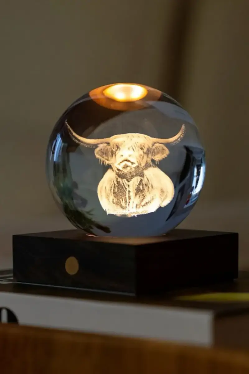 lampada decorativa a led senza fili Amber Crystal Light 9,5 x 8 x 8 cm Marrone