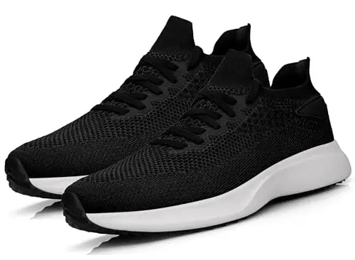 Giniros Scarpe Sportive Uomo Running Corsa Ginnastica Camminata Traspiranti Mesh Comode Outdoor Fitness Jogging Nero e miniatura 2