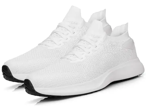 Giniros Sneakers Scarpe Running Corsa Ginnastica Uomo Traspiranti Mesh Comode Outdoor Fitness Jogging Camminata Bianco miniatura 2